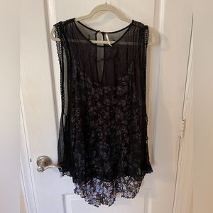 Free People Romper with Overlay